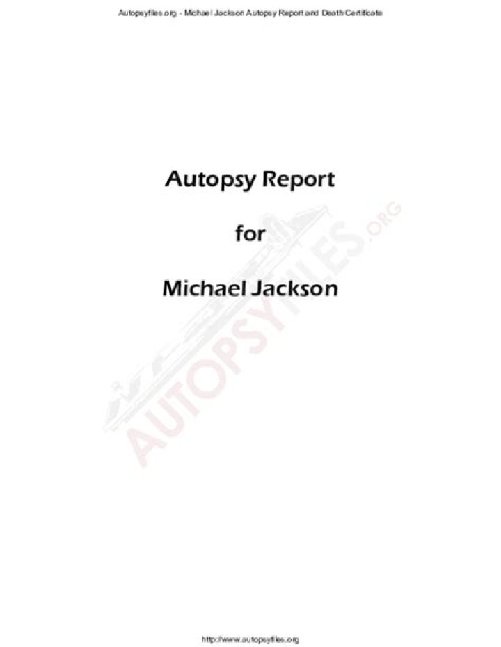 Michael Jackson Autopsy Report The Cause Of