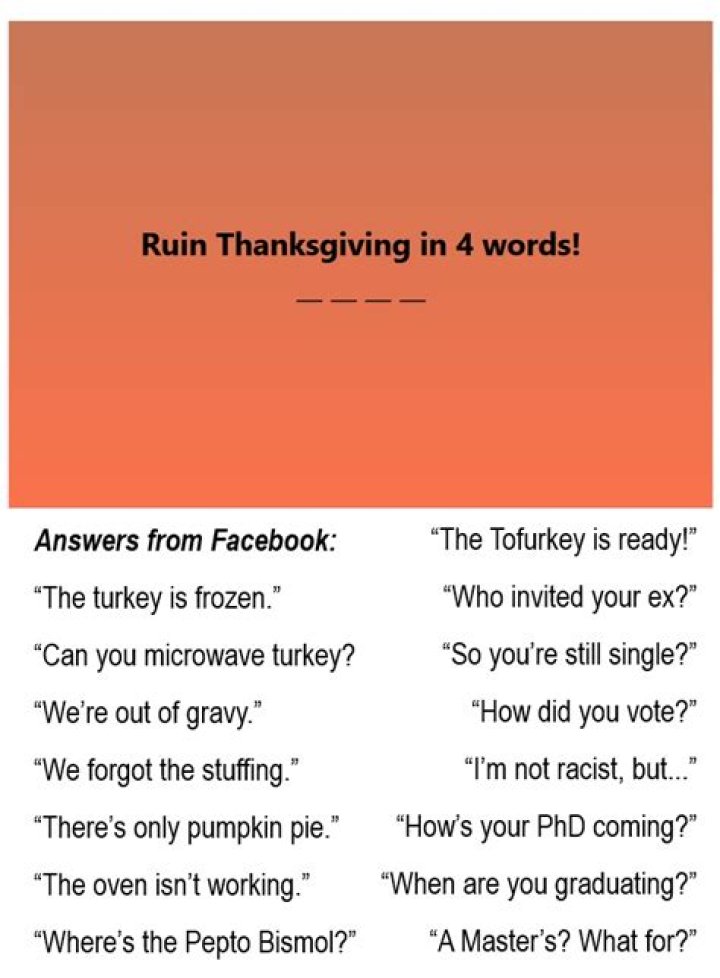 Unveil The 4 Damaging Words That Can Ruin Thanksgiving