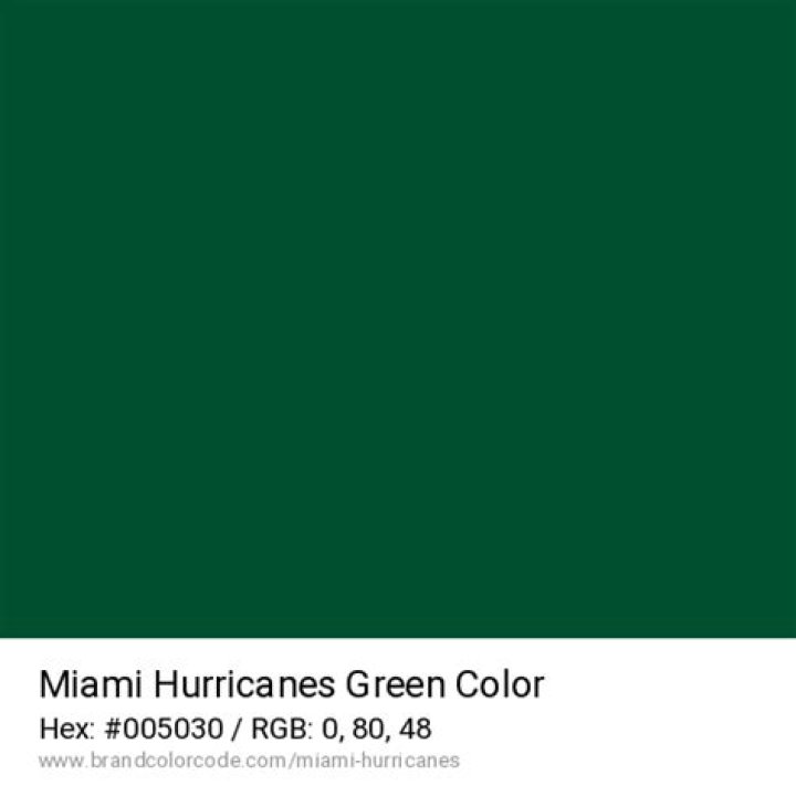 What color green is Miami Hurricanes?